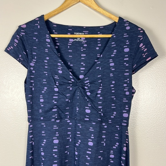 Toad&Co Rosemarie Navy and Light Blue Jersey Knit Dress Size Small EUC - Picture 5 of 16